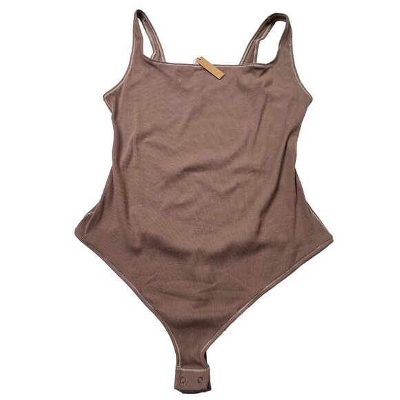 SKIMS Cotton Rib Bodysuit Umber Womens 4X - Picture 2 of 11